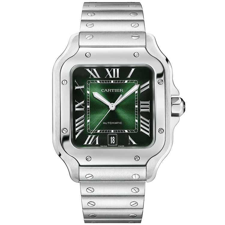 CARTIER Santos De Large Model Automatic Green Dial Men's Watch