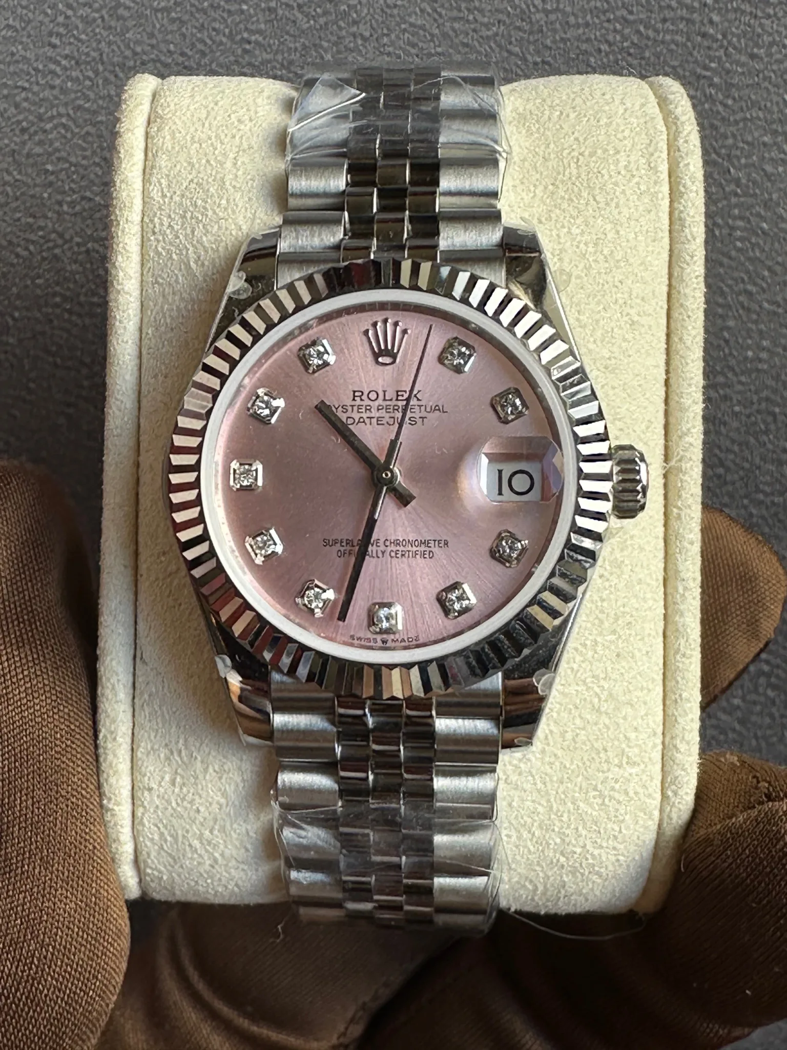 Rolex Datejust 31 Pink Diamond-set Dial With Jubilee