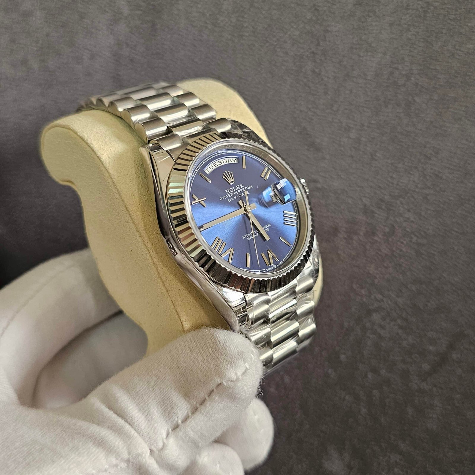Rolex Day-Date 40 White Gold -Blue Dial