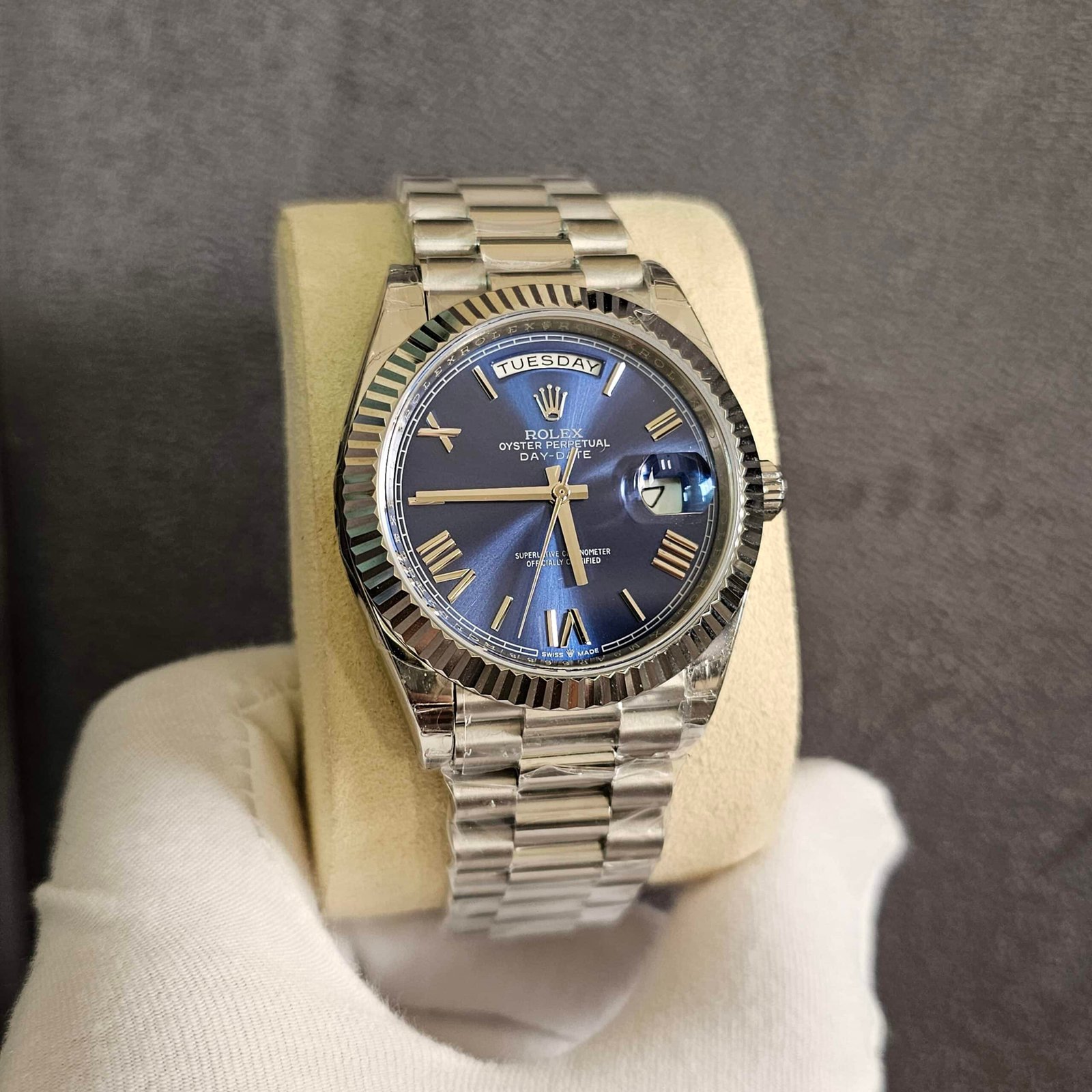 Rolex Day-Date 40 White Gold -Blue Dial