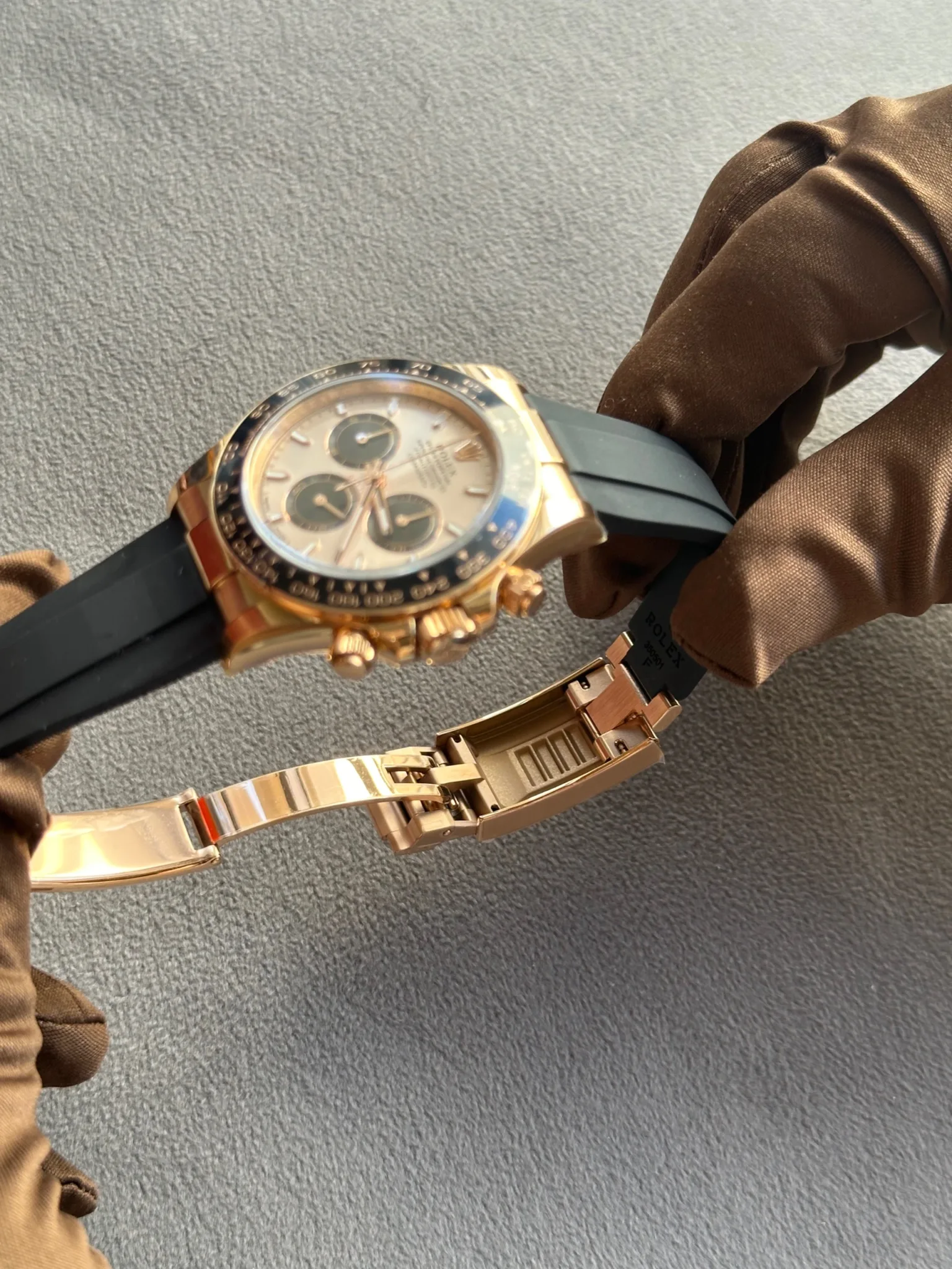 Rolex Daytona Sundust Dial Rose Gold Oysterflex